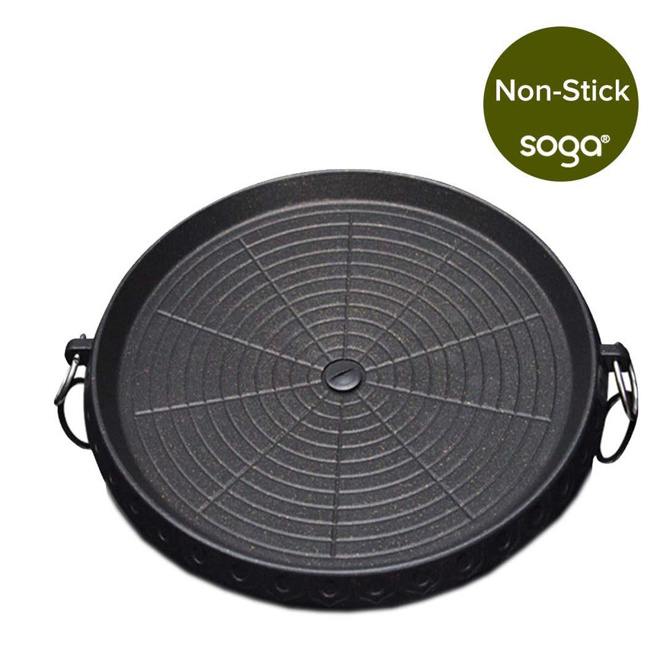 Bbq Grill Pan, Stovetop Bbq Non-stick Round Barbecue Grill Pan